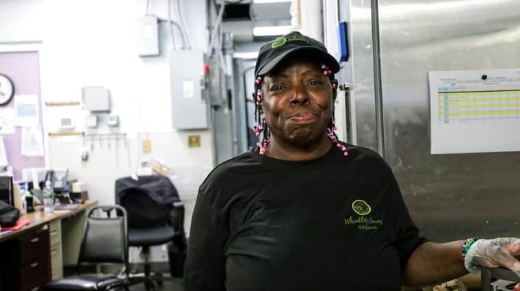 Gloria Waller at her job
