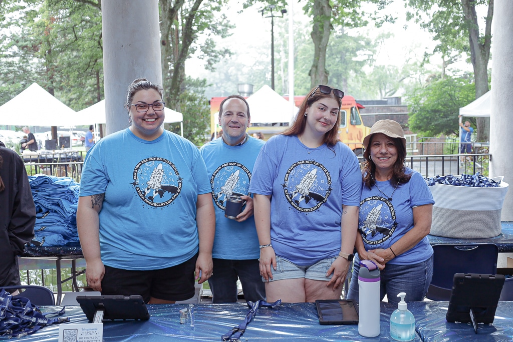 Fur AHRC Nassau staff members get ready to sign in registrants at Staff Appreciation Day.