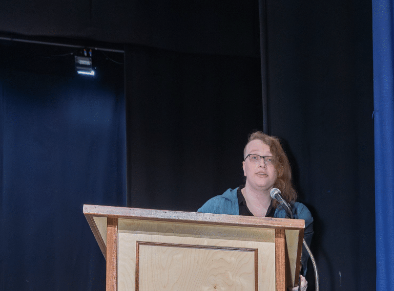 Lorelei Thee speaks at the event celebrating Martin Luther King Jr.