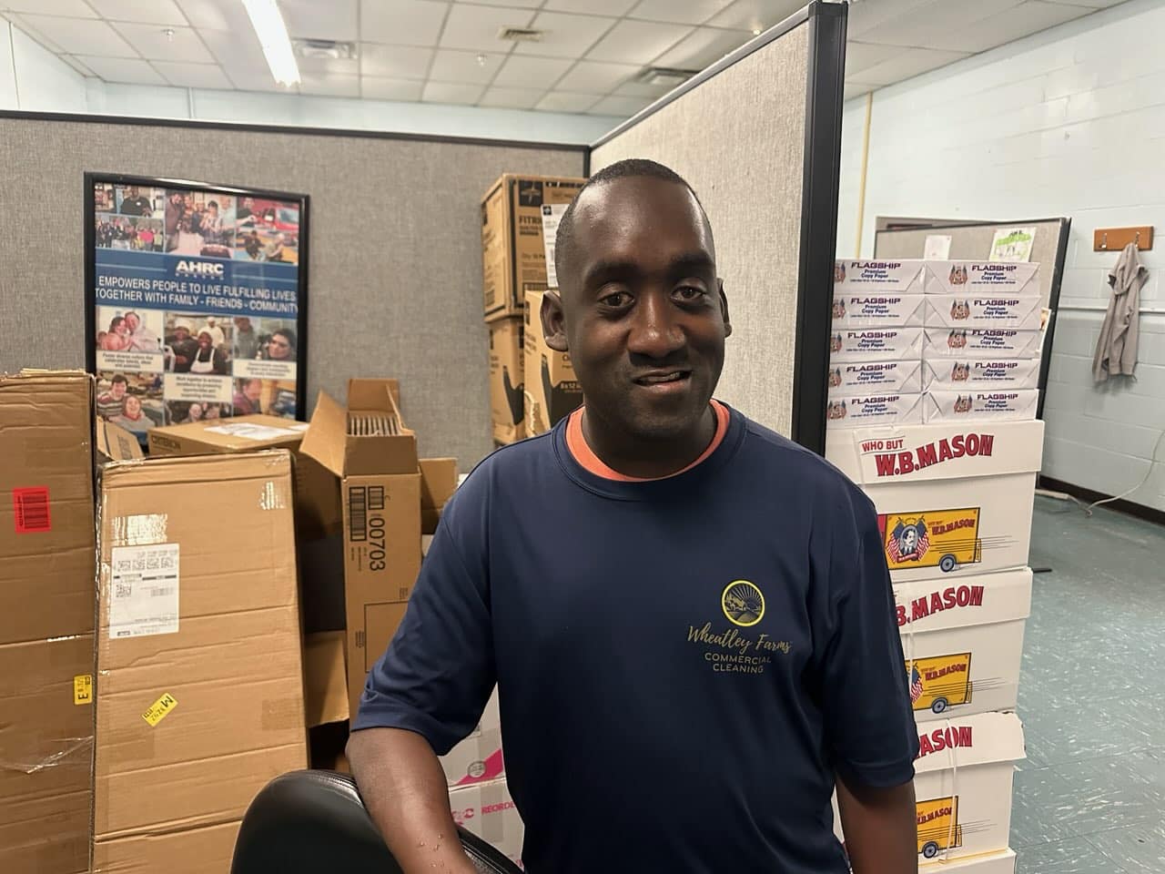 Vladimir Noel at his job at Wheatley Farms
