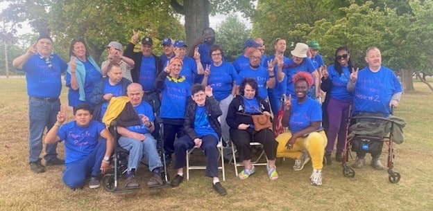 People who benefit from day services enjoyed a group picnic.